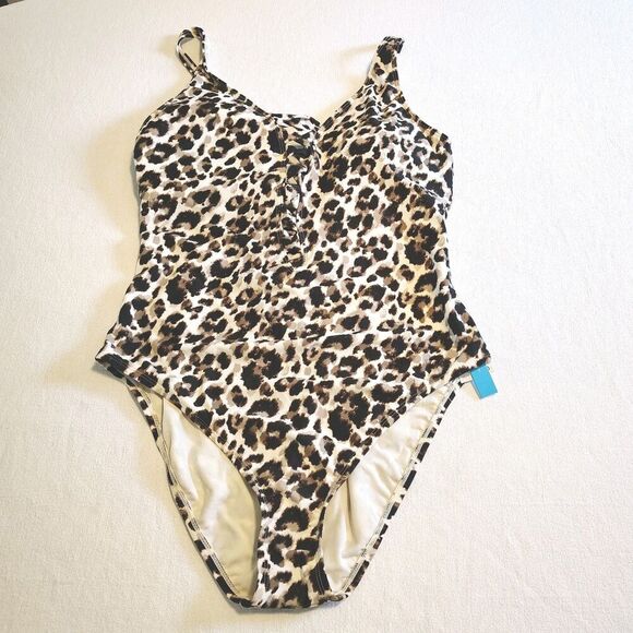 Bleu Rod Beattie Animal Print Soft Cup Adjustable Strap One Piece Size 14 NWT - Picture 4 of 13